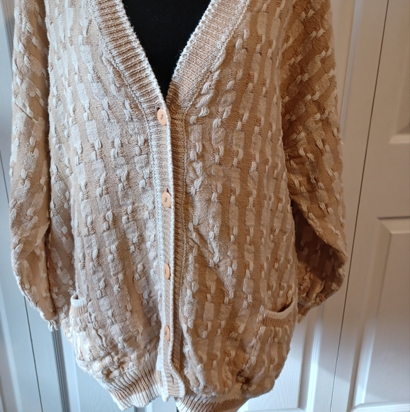 Vintage Pronto Moda Cable Cardigan Sweater Plus Size - Picture 2 of 4